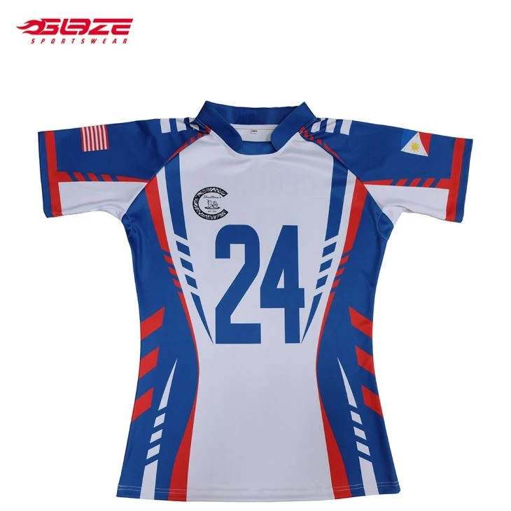 White Short Sleeve Rugby Jerseys